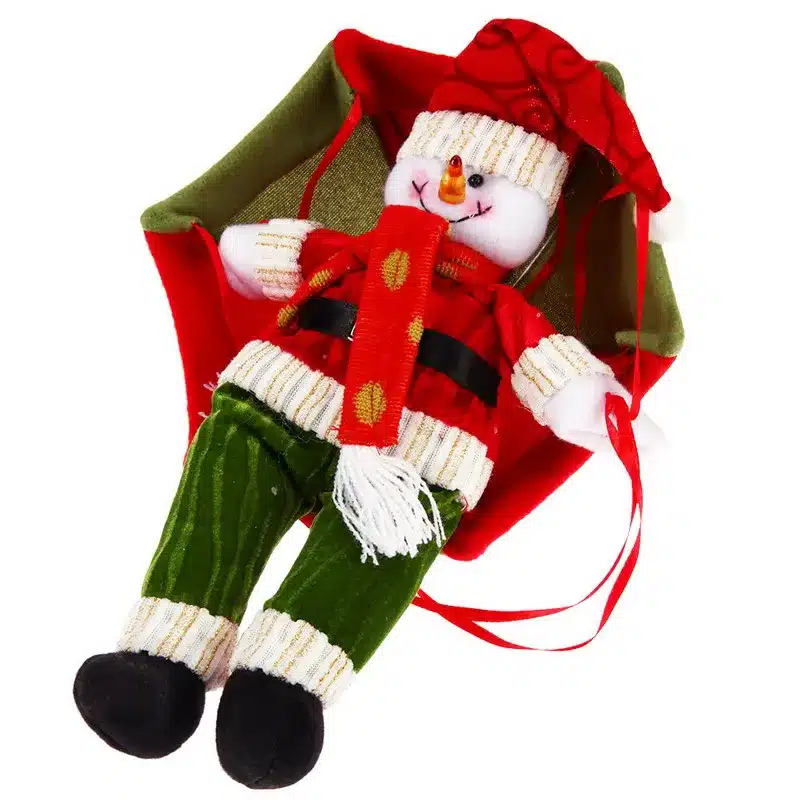 Christmas Home Ceiling Decorations Parachute 24cm Santa Claus Smowman New Year Hanging Pendant Christmas Decoration Supplies 16