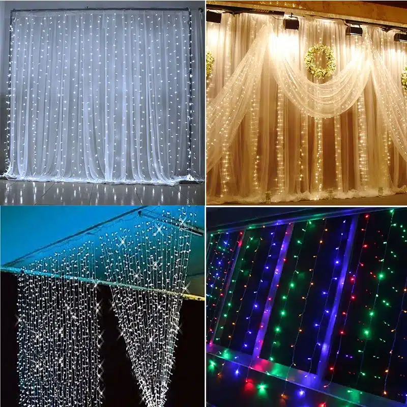 3X3m 300 LED Lamp Ornaments Curtain New Year Lights Christmas Decorations For Home Party Wedding Home Decor Enfeites De Natal 18