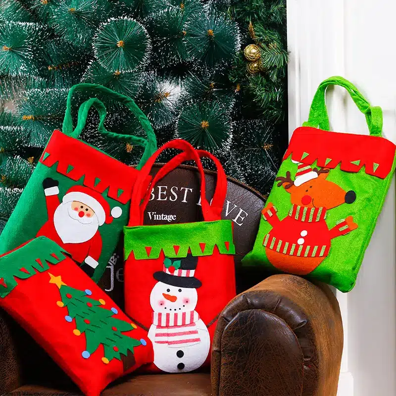 Smiry 1pc Christmas Decoration Supplies For Home Santa Claus Socks Style Christmas Candy Bag Christmas Drop Ornaments 12