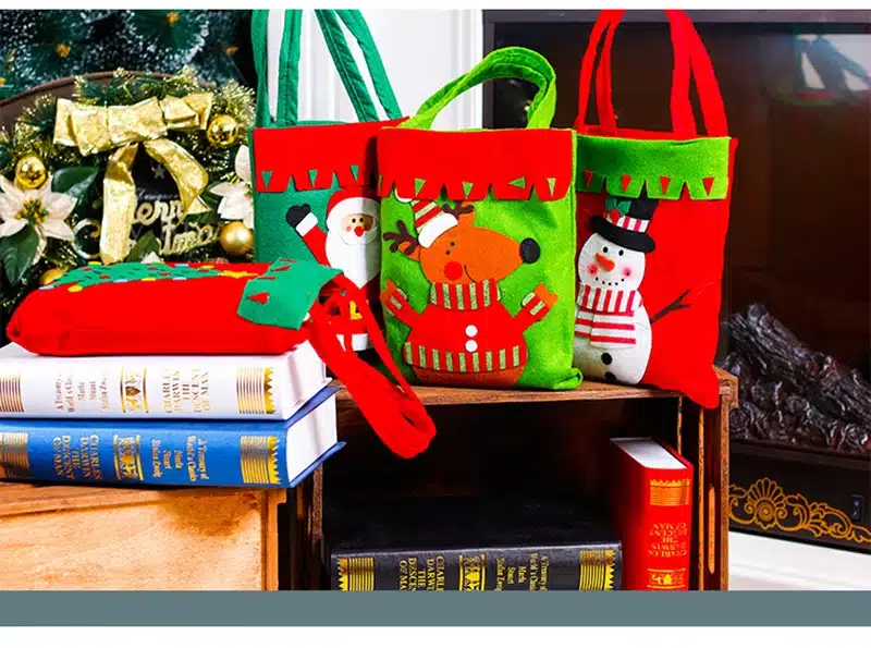 Smiry 1pc Christmas Decoration Supplies For Home Santa Claus Socks Style Christmas Candy Bag Christmas Drop Ornaments 13