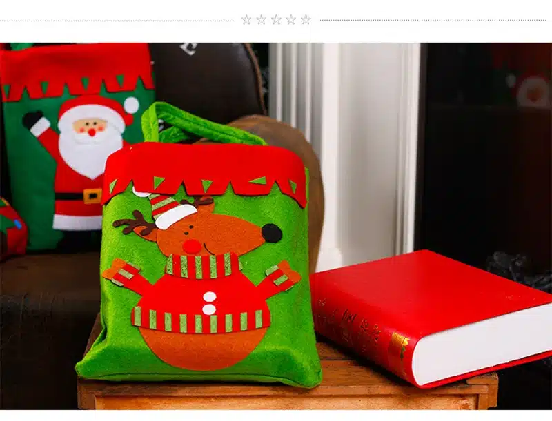 Smiry 1pc Christmas Decoration Supplies For Home Santa Claus Socks Style Christmas Candy Bag Christmas Drop Ornaments 16