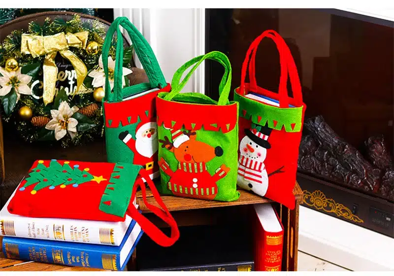 Smiry 1pc Christmas Decoration Supplies For Home Santa Claus Socks Style Christmas Candy Bag Christmas Drop Ornaments 22