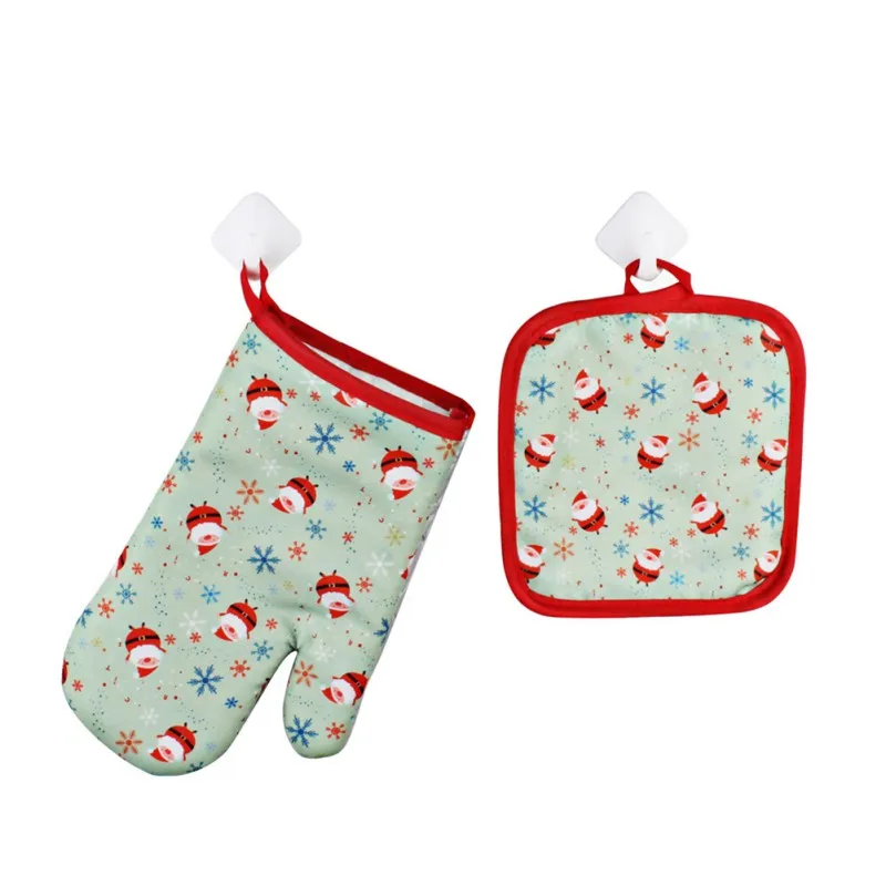 1 Set Christmas Baking Anti-Hot Gloves Oven And Microwave Oven Hot Insulation Mat For Home Xmas Party Decoration Supply 20