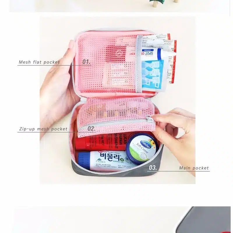 13*10*4cm Cute Mini Portable Medicine Bag First Aid Kit Medical Emergency Kits Organizer Outdoor Household Pill Bag 19