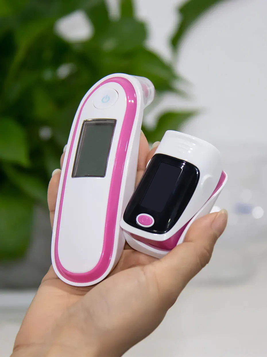 BOXYM Medical Finger Pulse Oximeter and Infrared Ear&Forehead Thermometer SPO2 PR oximetro de dedo Household Health 7