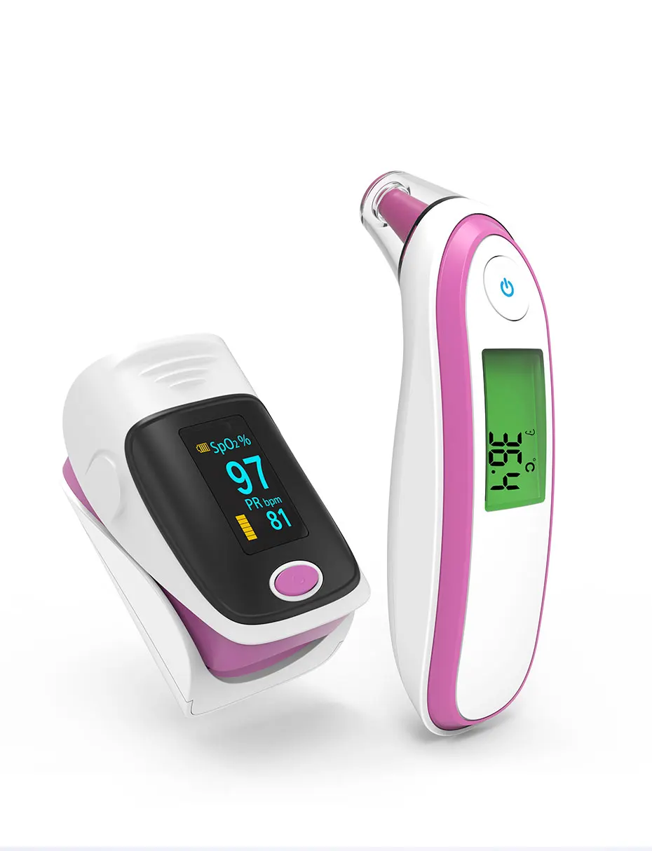BOXYM Medical Finger Pulse Oximeter and Infrared Ear&Forehead Thermometer SPO2 PR oximetro de dedo Household Health 11