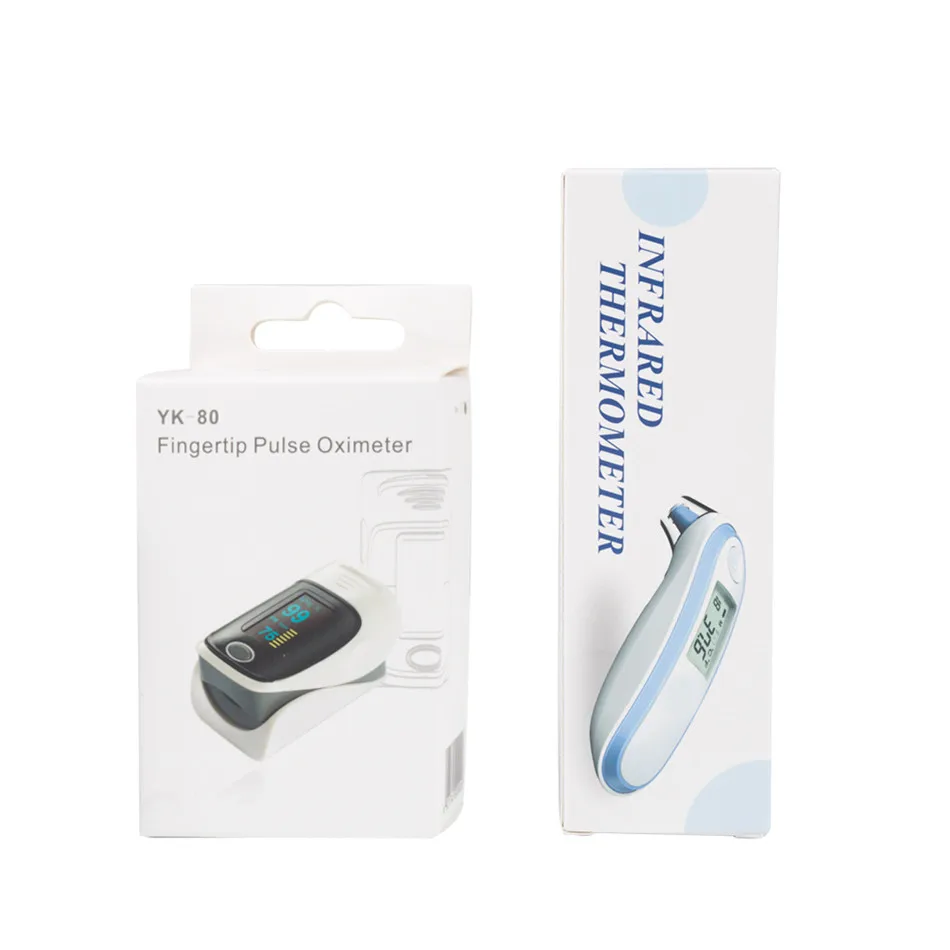 BOXYM Medical Finger Pulse Oximeter and Infrared Ear&Forehead Thermometer SPO2 PR oximetro de dedo Household Health 17