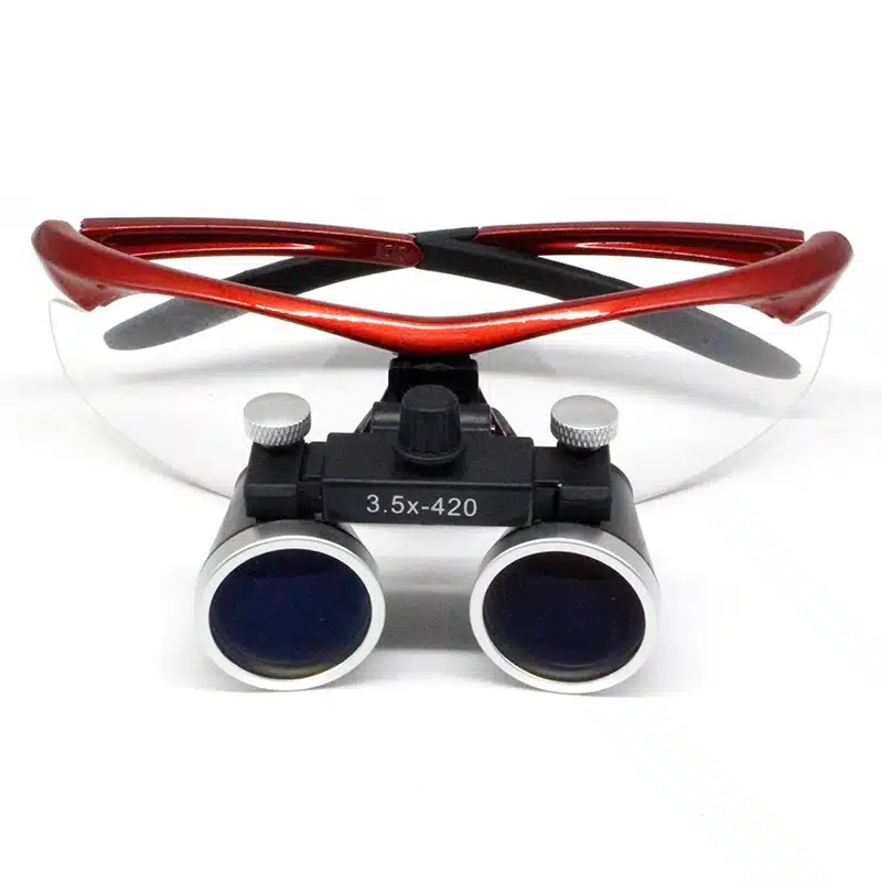 2.5X/3.5X Magnification Binocular Dental Loupe Surgery Surgical Magnifier with Headlight LED Light Medical Operation Loupe 18