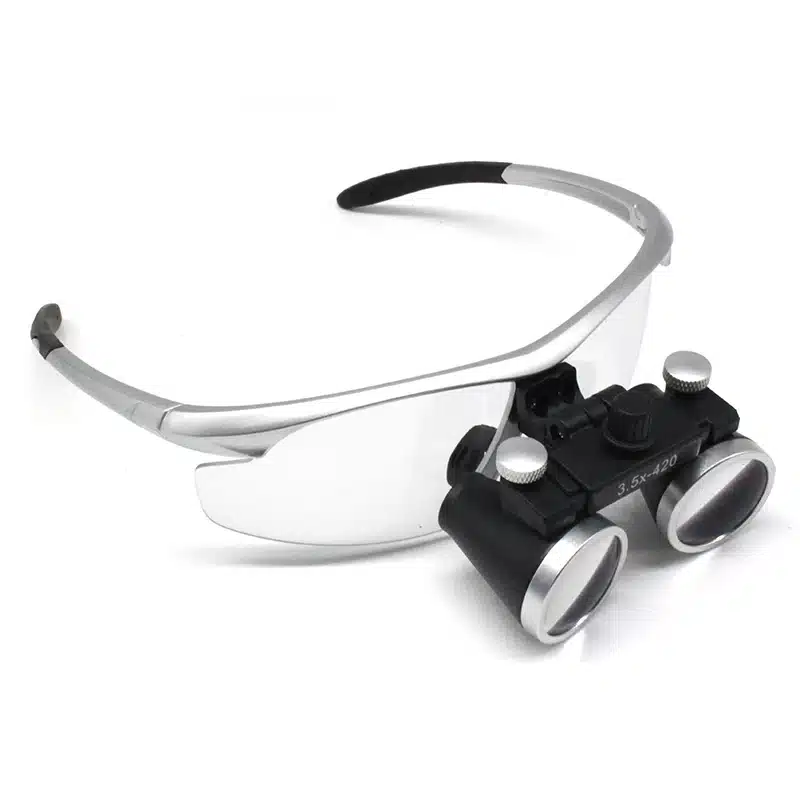 2.5X/3.5X Magnification Binocular Dental Loupe Surgery Surgical Magnifier with Headlight LED Light Medical Operation Loupe 20