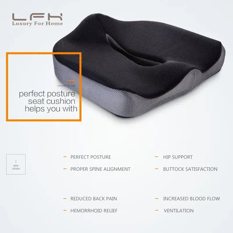 Coccyx Orthopedic Comfortable Memory Foam Chair Car Seat Cushion for Lower Back Tailbone Medical Hemorrhoids Cushion Almofadas 8