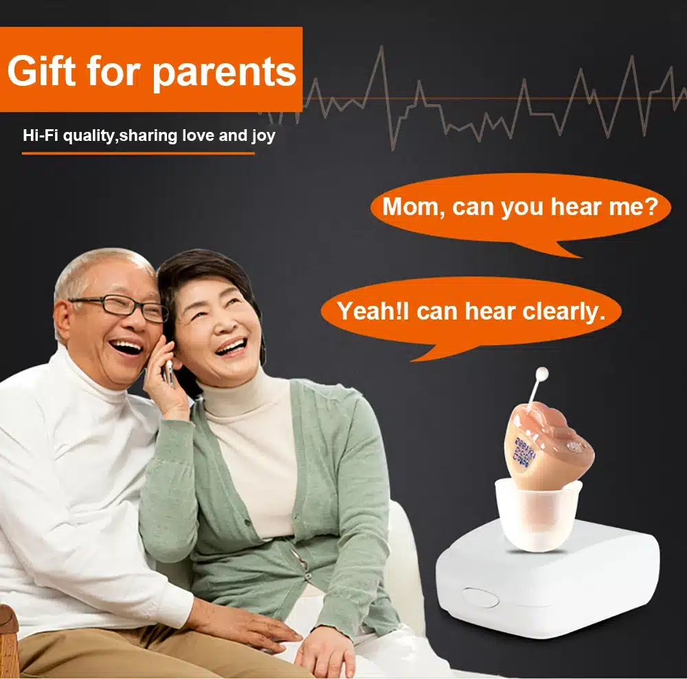 Cofoe a Pair Mini invisible CIC Hearing Aid Enhancer Portable Digital Hearing Aid deaf In The Ear Sound Amplifier Ear Care Tools 26