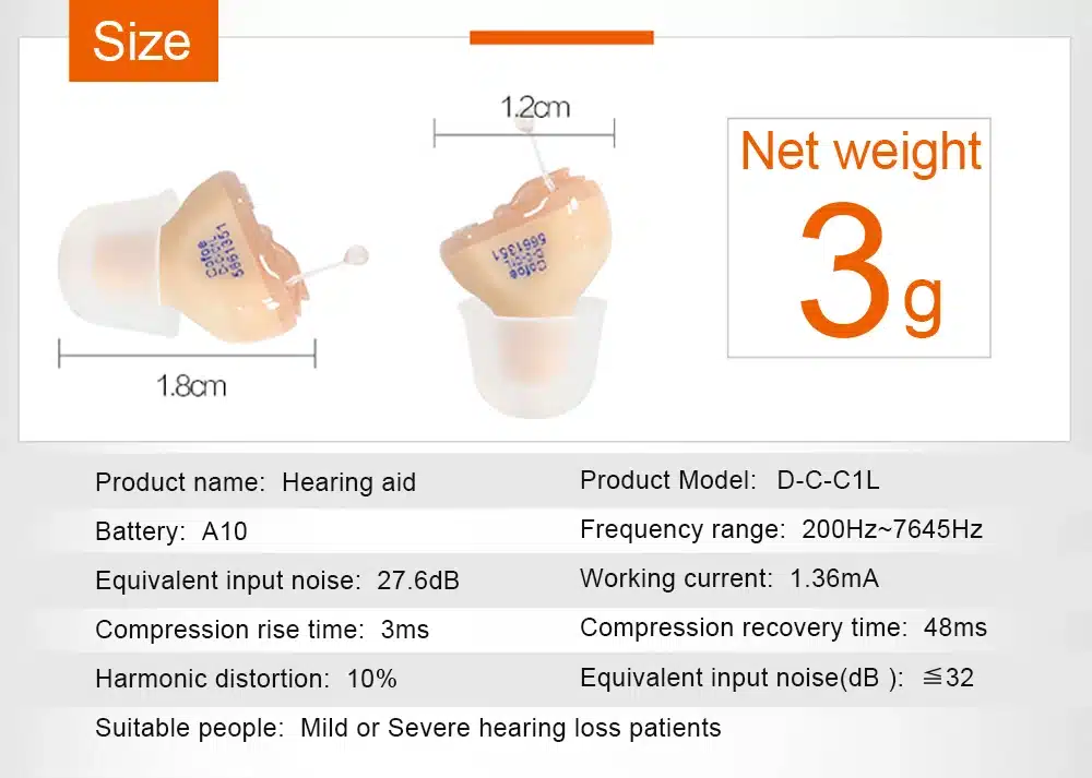 Cofoe a Pair Mini invisible CIC Hearing Aid Enhancer Portable Digital Hearing Aid deaf In The Ear Sound Amplifier Ear Care Tools 30