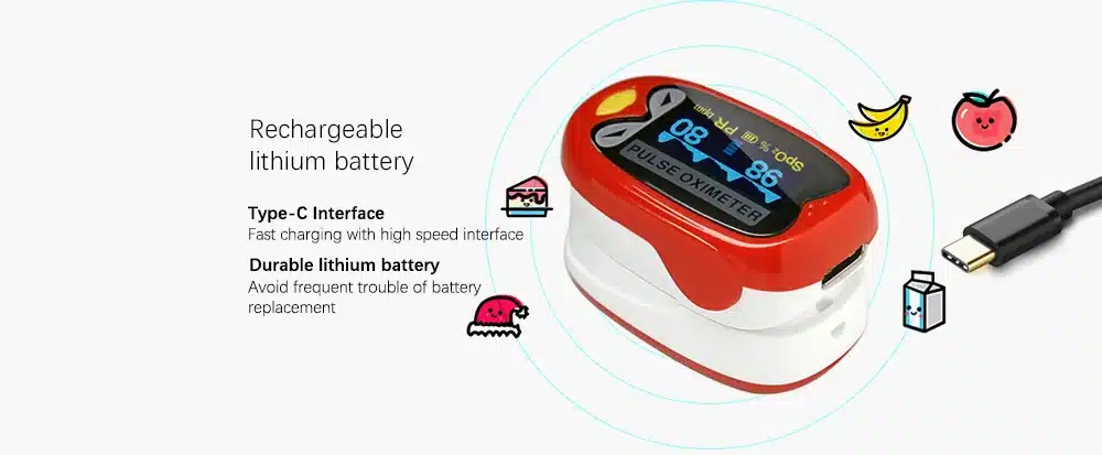 Yongrow Medical Infant Finger Pulse Oximeter Pediatric SpO2 Blood Oxygen Saturation Meter Neonatal children kids Rechargeable 9