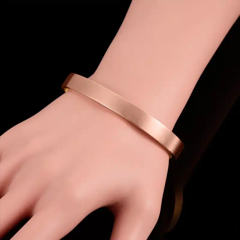 Ethnic Pure Copper 6 Magnetic Wrist Bangle Bracelet For Pain Relief Rheumatic Arthritis Baided Rose Gold Color Men Women CUFF 3