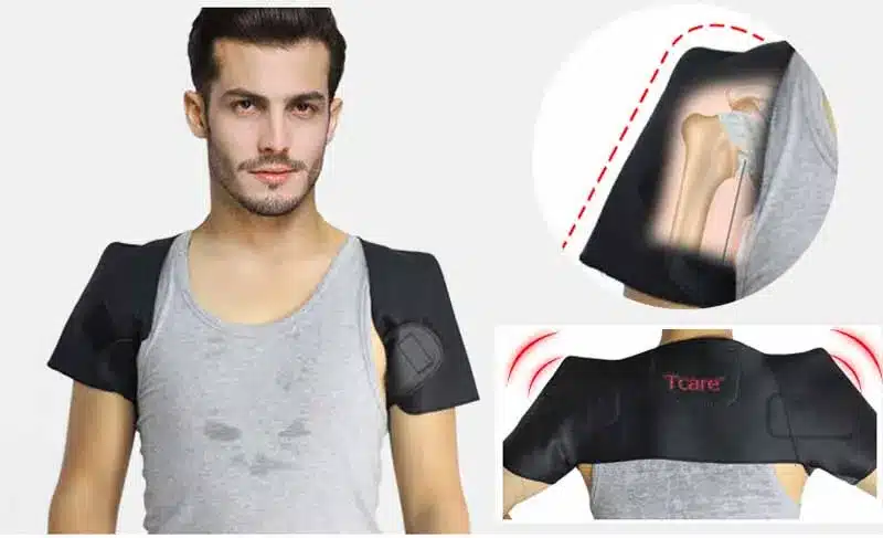 Tcare Pain Relieve Magnetic Therapy Shoulder Protection Spontaneous Heating Massage Tourmaline Shoulder Heating Belt 3