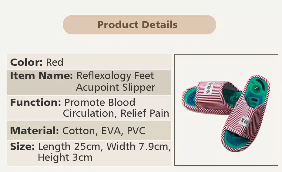 KONGDY Acupressure Points Massage Shoes 1 Pair Magnetic Reflexology Slippers Pain Relief Foot Relaxation Healthy Care Shoes 14