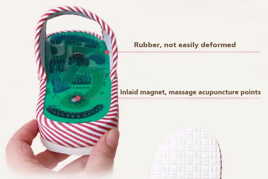 KONGDY Acupressure Points Massage Shoes 1 Pair Magnetic Reflexology Slippers Pain Relief Foot Relaxation Healthy Care Shoes 16