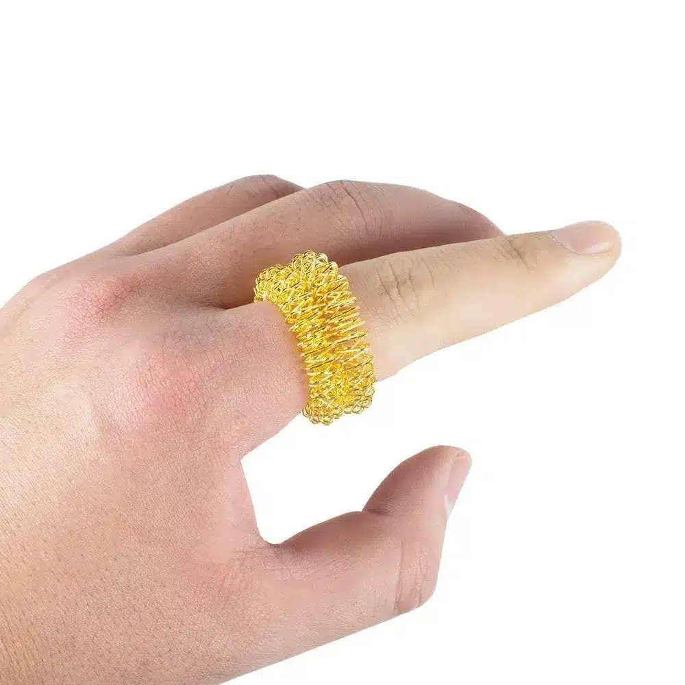 5Pcs Acupressure Massage Rings+ 2Pcs Wrist Massager Rings Acupressure Ring Set Medicine Fidget Finger Ring for Kids Teens Adults 20
