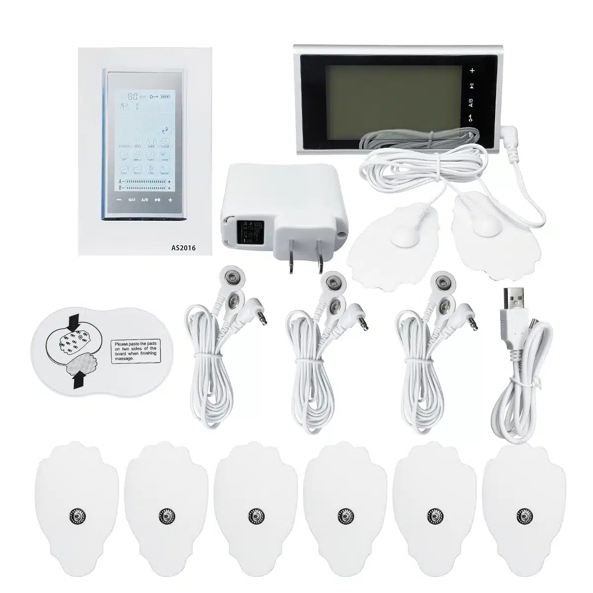 Muscle Therapy Stimulation Ten Unit 24 Modes-Electric Massage Pain Relief Adjustable Lightweight LCD Display Silver Grey Compact 14