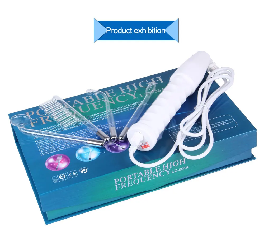 Darsonval Wand 4 in 1 High Frequency Remover Facial Skin Care Facial Spa Salon Acne Therapy Device + 1 EU Adapter Glaselektrode 11