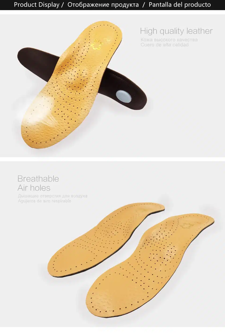 KOTLIKOFF leather orthopedic insole antibacterial active carbon latex orthotic arch support flat foot shoe pad orthopedic insert 11