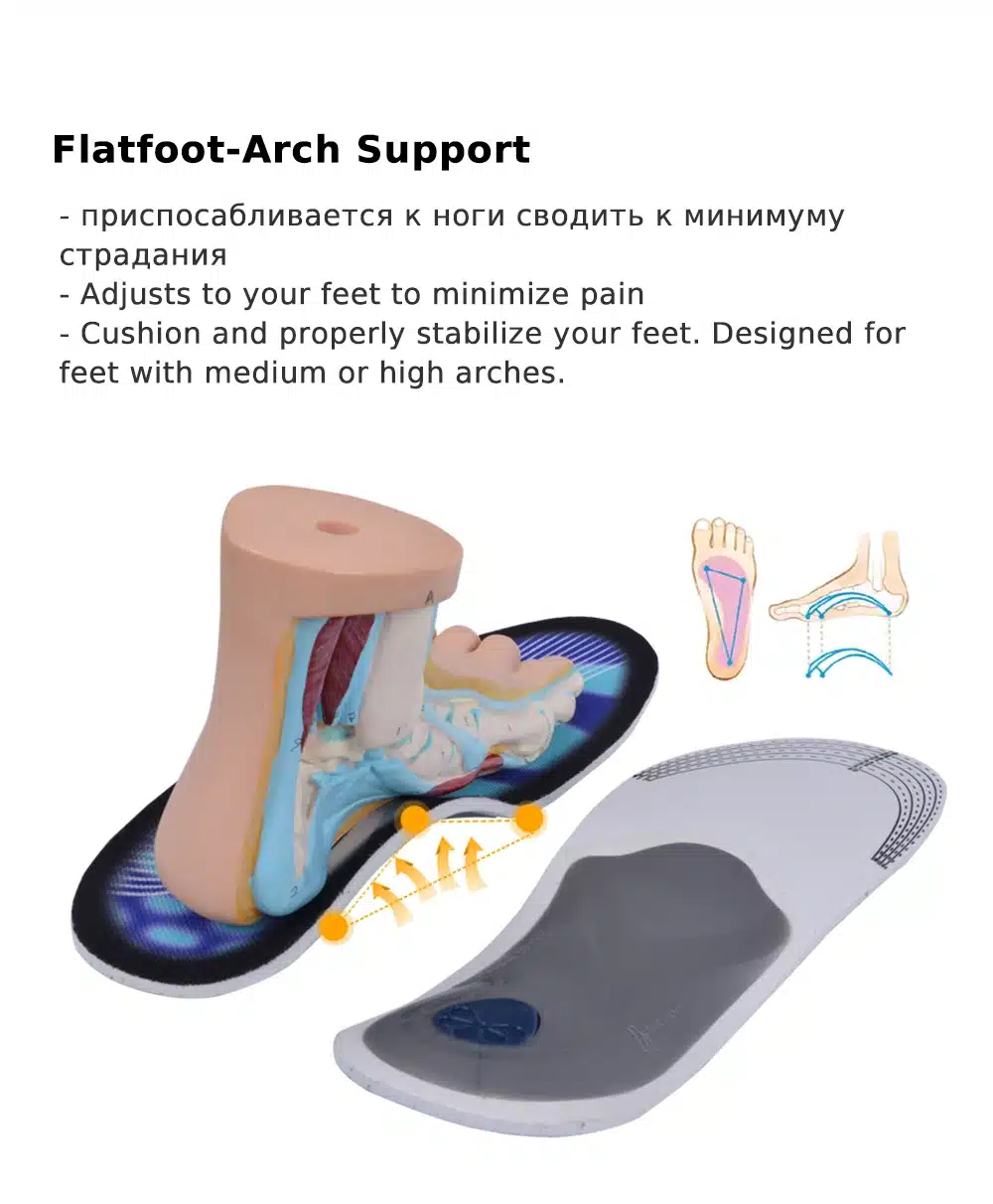 EXPfoot Premium Orthotic Gel High Arch Support Insoles Gel Pad 3D Arch Support Flat Feet For Women / Men orthopedic Foot pain 27