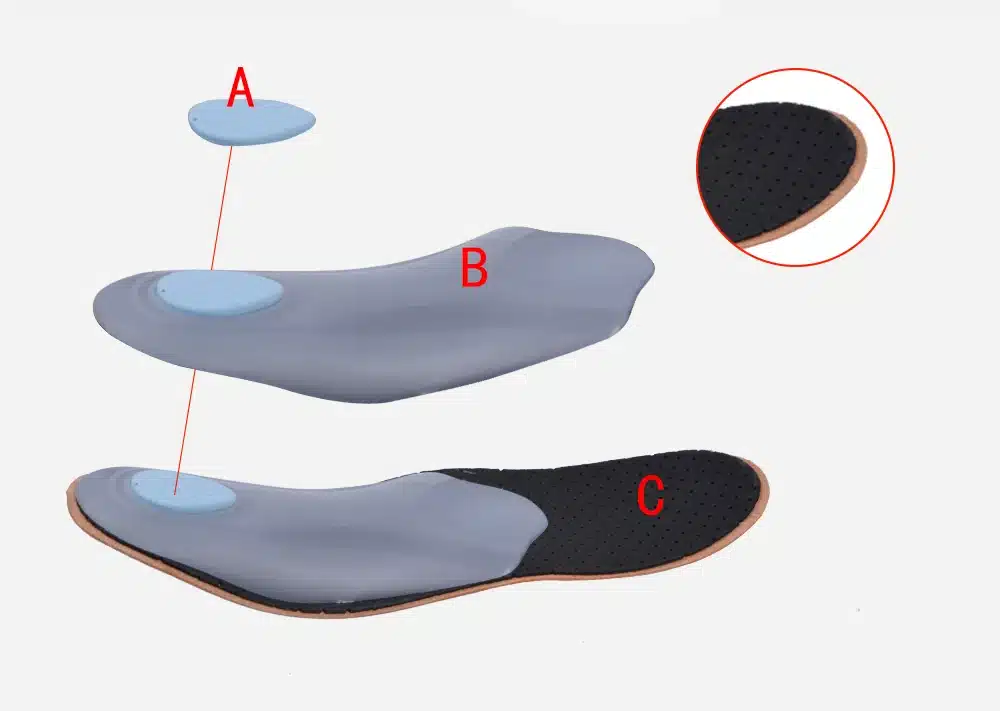 EXPfoot High quality Leather orthotics Insole for Flat Foot Arch Support 25mm orthopedic Silicone Insoles for men and women 25 26