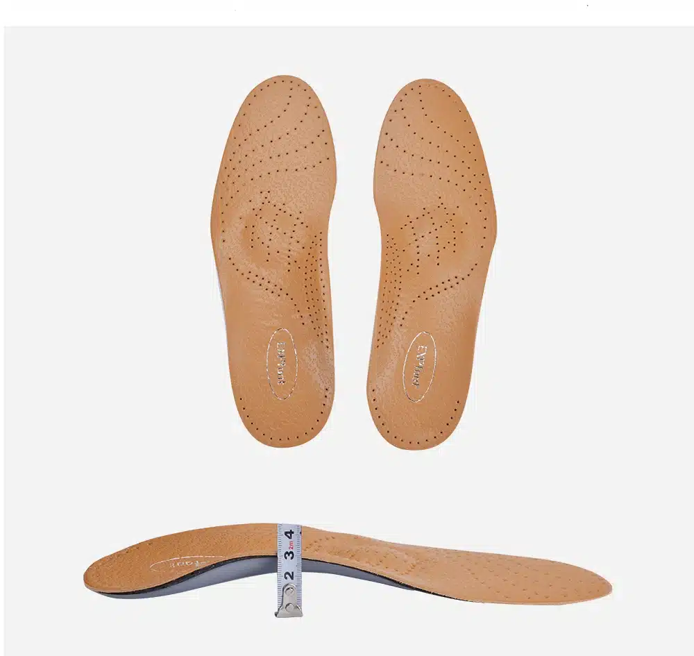 EXPfoot High quality Leather orthotics Insole for Flat Foot Arch Support 25mm orthopedic Silicone Insoles for men and women 25 27
