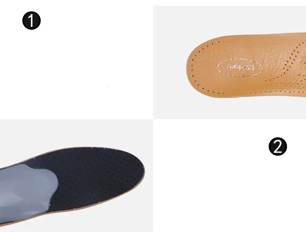EXPfoot High quality Leather orthotics Insole for Flat Foot Arch Support 25mm orthopedic Silicone Insoles for men and women 25 29