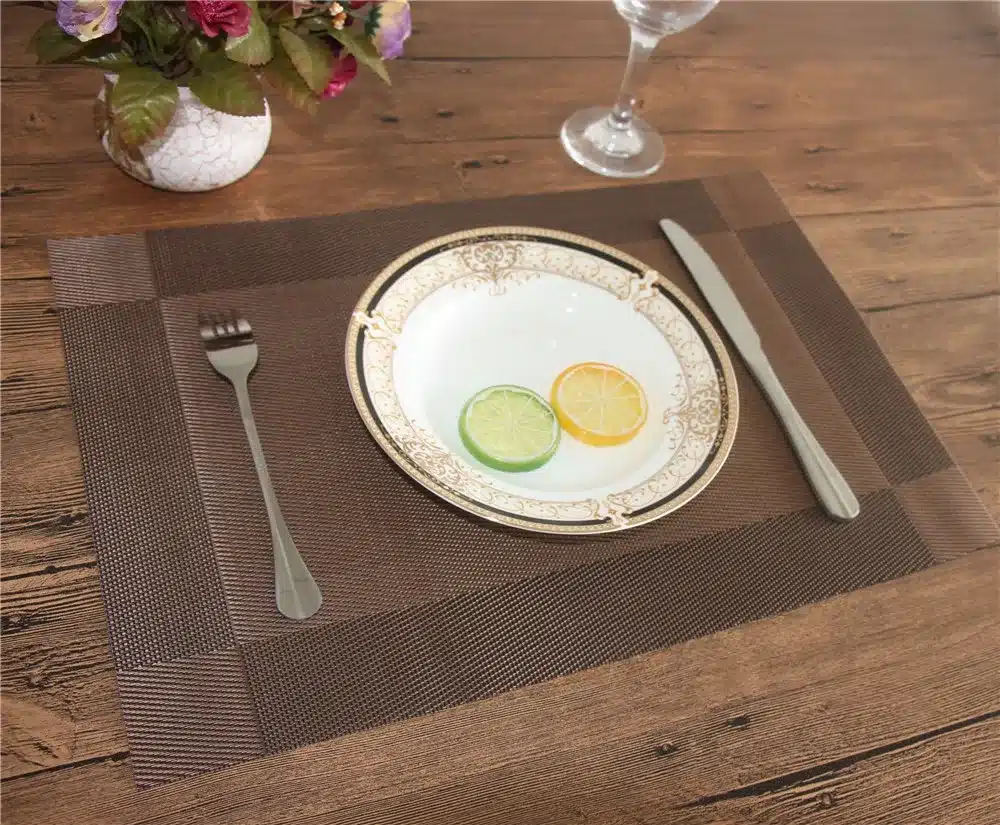 4Pcs/lot Placemat Fashion Pvc Dining Table Mat Disc Pads Bowl Pad Coasters Waterproof Table Cloth Pad Slip-Resistant Pad 10