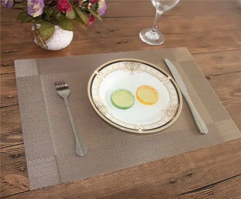4Pcs/lot Placemat Fashion Pvc Dining Table Mat Disc Pads Bowl Pad Coasters Waterproof Table Cloth Pad Slip-Resistant Pad 12