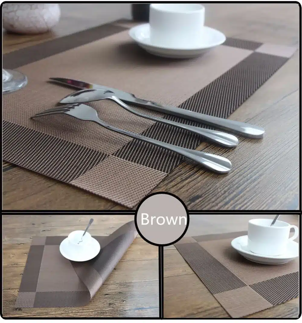 4Pcs/lot Placemat Fashion Pvc Dining Table Mat Disc Pads Bowl Pad Coasters Waterproof Table Cloth Pad Slip-Resistant Pad 25