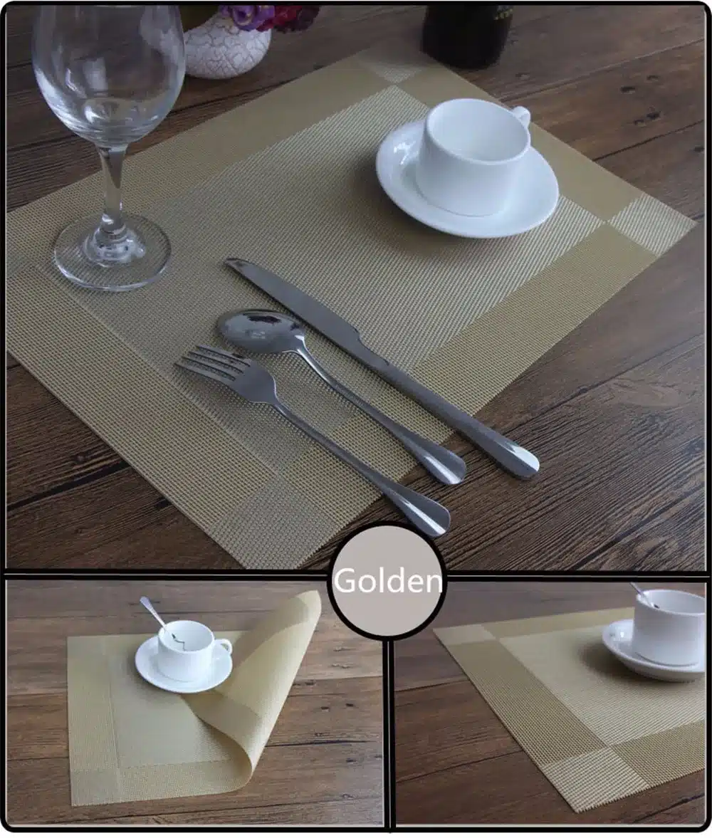 4Pcs/lot Placemat Fashion Pvc Dining Table Mat Disc Pads Bowl Pad Coasters Waterproof Table Cloth Pad Slip-Resistant Pad 26