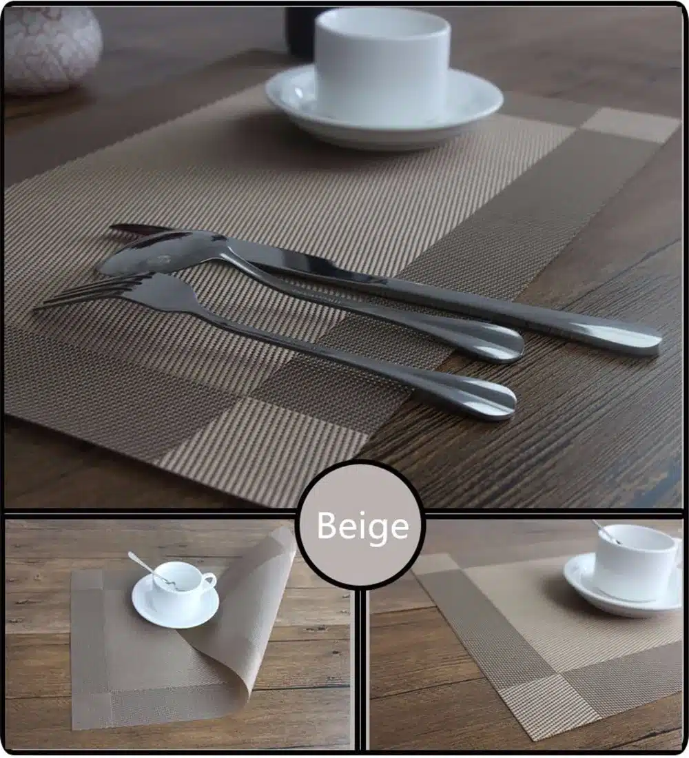 4Pcs/lot Placemat Fashion Pvc Dining Table Mat Disc Pads Bowl Pad Coasters Waterproof Table Cloth Pad Slip-Resistant Pad 27