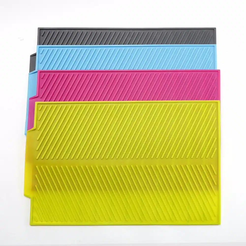 Large Flat Drying Matte Premium Silicone Heat Resistant Tableware Safe dishes Pad Tableware Table Mat Placemat 10