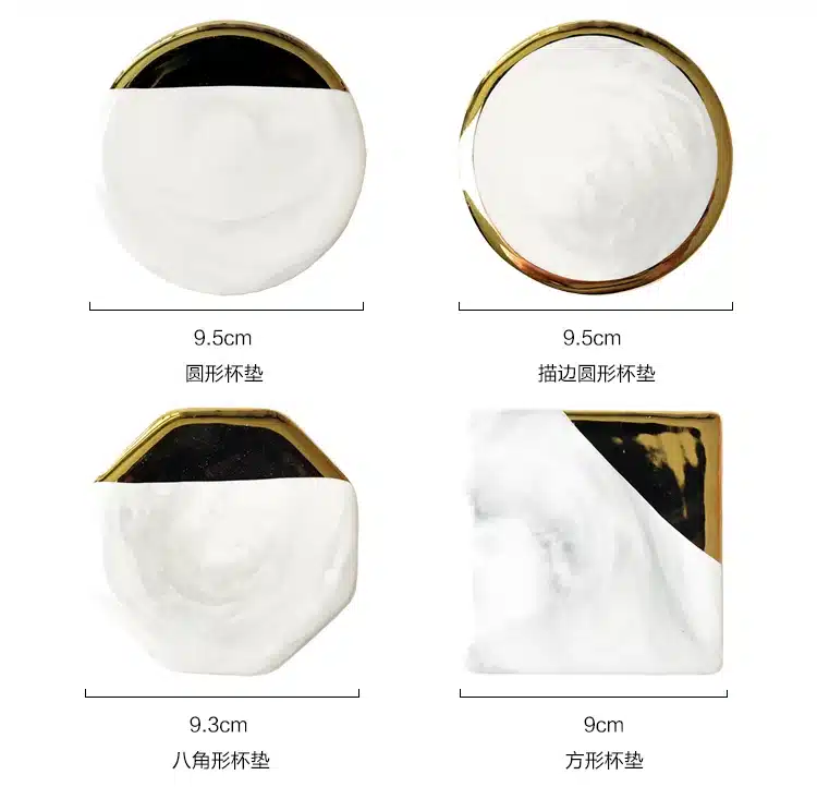 Luxury Marble Ceramic Placemat Coaster Mats Pads for Cup Wine Drink Coffee Mug Table Decoration Accessories Kitchen Tool 12