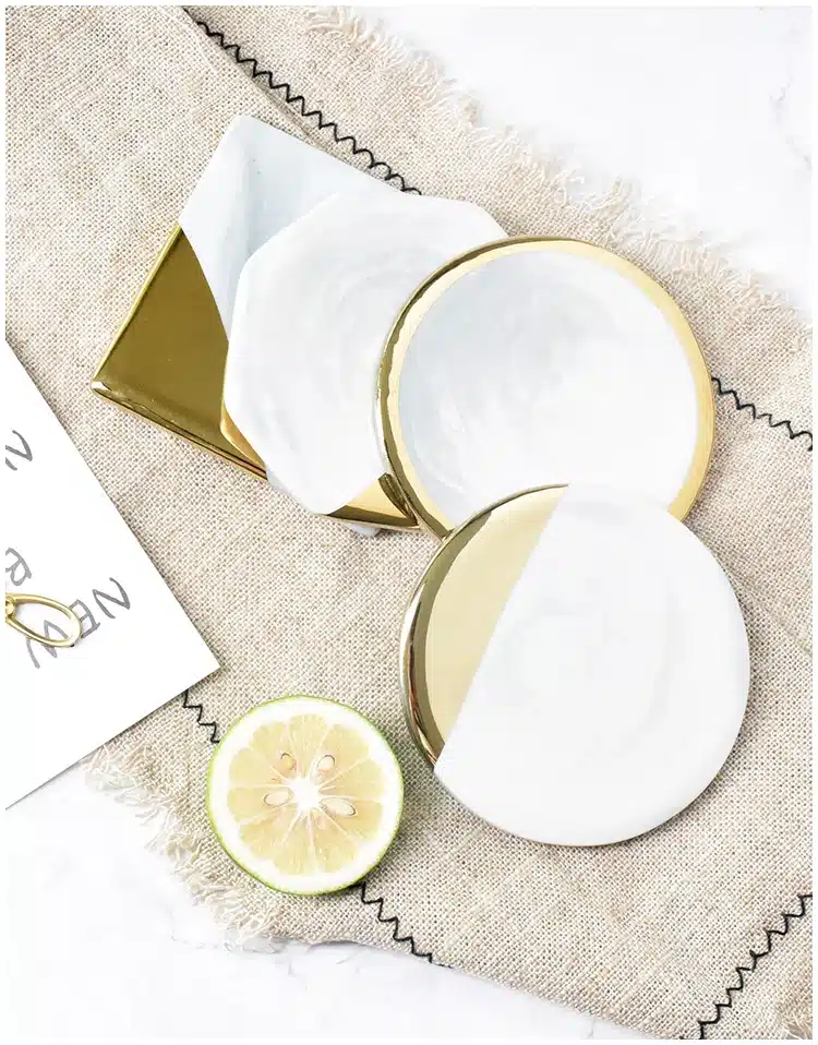 Luxury Marble Ceramic Placemat Coaster Mats Pads for Cup Wine Drink Coffee Mug Table Decoration Accessories Kitchen Tool 16