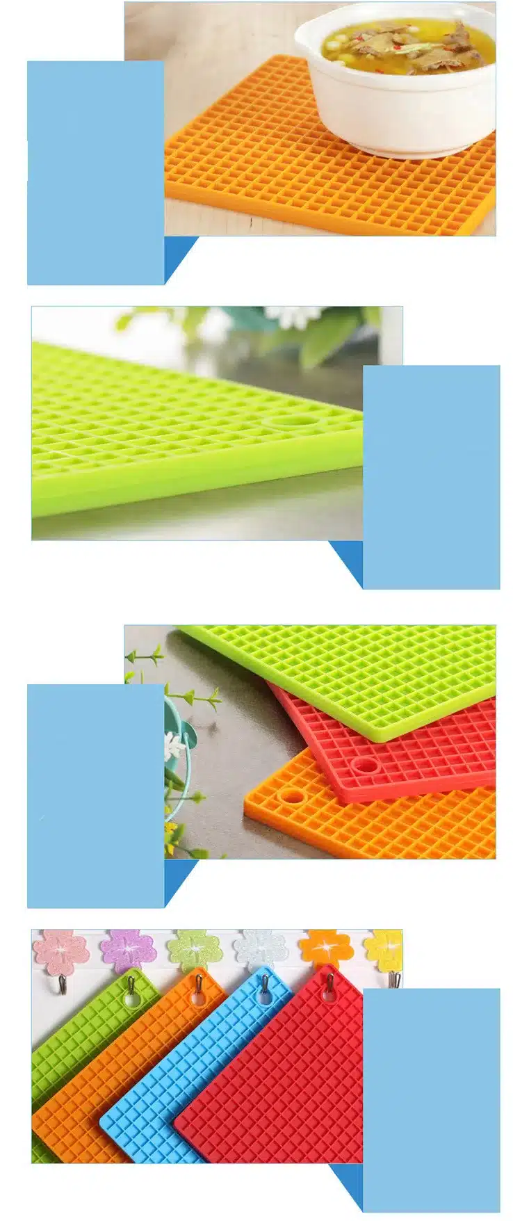 1PC New Non-slip Silicone Table Placemat Cup Coaster Heat Resistant Pot Holder Kitchen Accessories LB 301 7