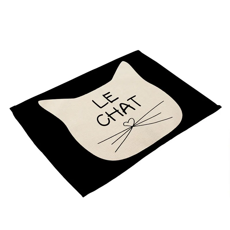 42x32cm Cartoon Cat Printed Placemats Dining Tables Coaster Cloth Insulation Coffee Tea Cup Pad Kitchen Placemat for Table S10 12