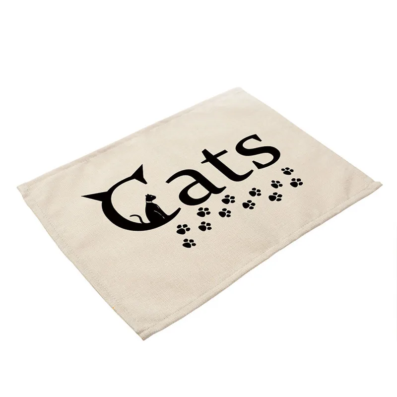 42x32cm Cartoon Cat Printed Placemats Dining Tables Coaster Cloth Insulation Coffee Tea Cup Pad Kitchen Placemat for Table S10 13