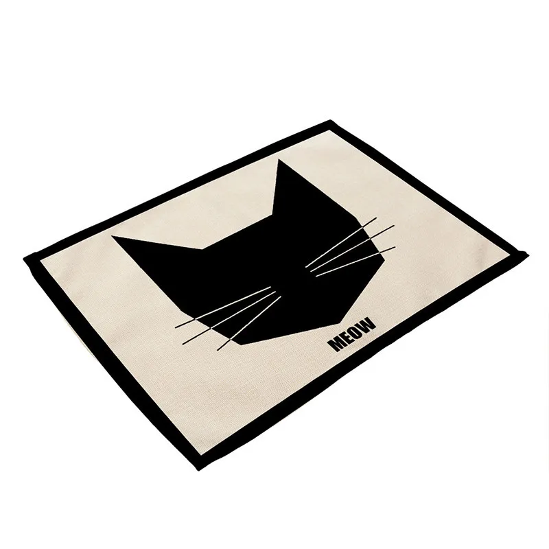 42x32cm Cartoon Cat Printed Placemats Dining Tables Coaster Cloth Insulation Coffee Tea Cup Pad Kitchen Placemat for Table S10 14