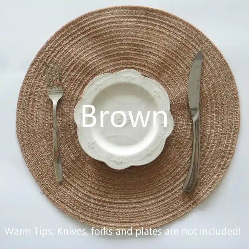 Home Mat Design Table Ramie Insulation Pad Round Placemats Linen Table Mats Kitchen Accessories Decoration Home Pad Coaster 41
