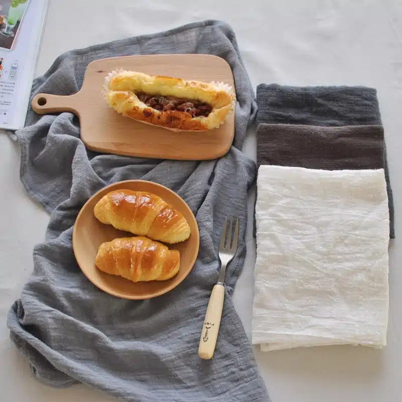 Newest 45*65cm Solid Simple Japanese Style Mat Napkin Cotton Linen Dessert Table Napkins Tea Towels Kitchen Dishcloth Placemats 12