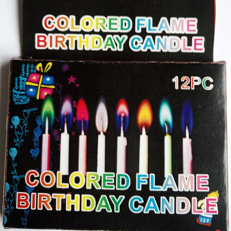 Birthday Party Supplies 12pcs/pack Wedding Cake Candles Safe Flames Dessert Decoration Colorful Flame Multicolor Candle 13