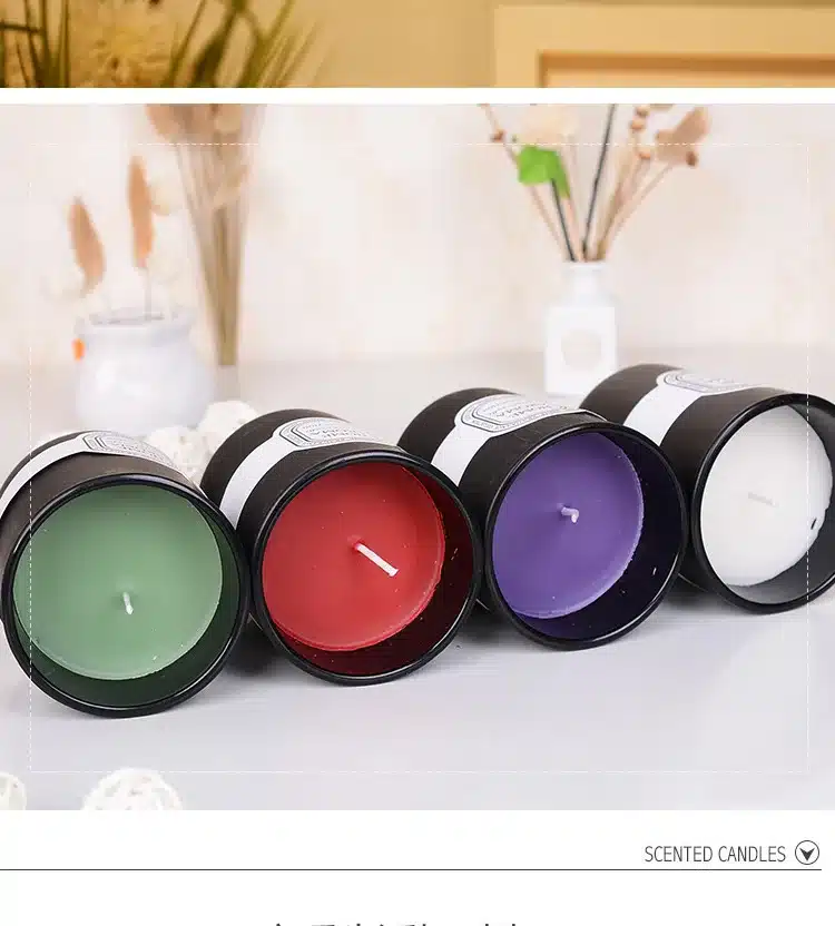 580g/pcs Black Glass With a cover Smokeless Aromatherapy Candles Romantic Scented Candle For Birthday Wedding Party Home Decor 12