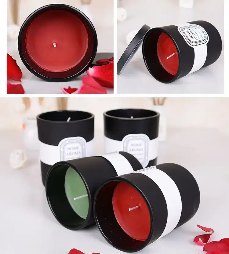 580g/pcs Black Glass With a cover Smokeless Aromatherapy Candles Romantic Scented Candle For Birthday Wedding Party Home Decor 13