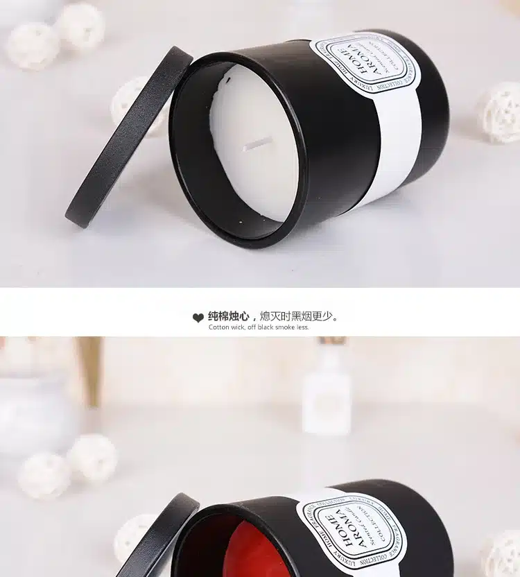 580g/pcs Black Glass With a cover Smokeless Aromatherapy Candles Romantic Scented Candle For Birthday Wedding Party Home Decor 15