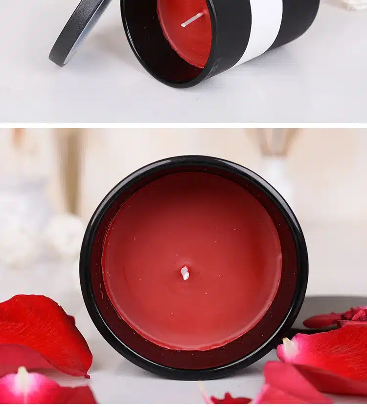 580g/pcs Black Glass With a cover Smokeless Aromatherapy Candles Romantic Scented Candle For Birthday Wedding Party Home Decor 16