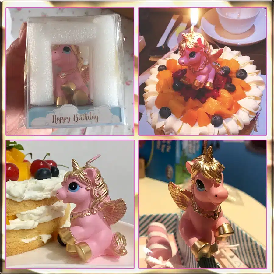 Amazing Mini Unicorn Model Art Cake Candle for Wedding Party Children Baby Birthday Candles Decor Pink Pony Candles Party Gifts 19