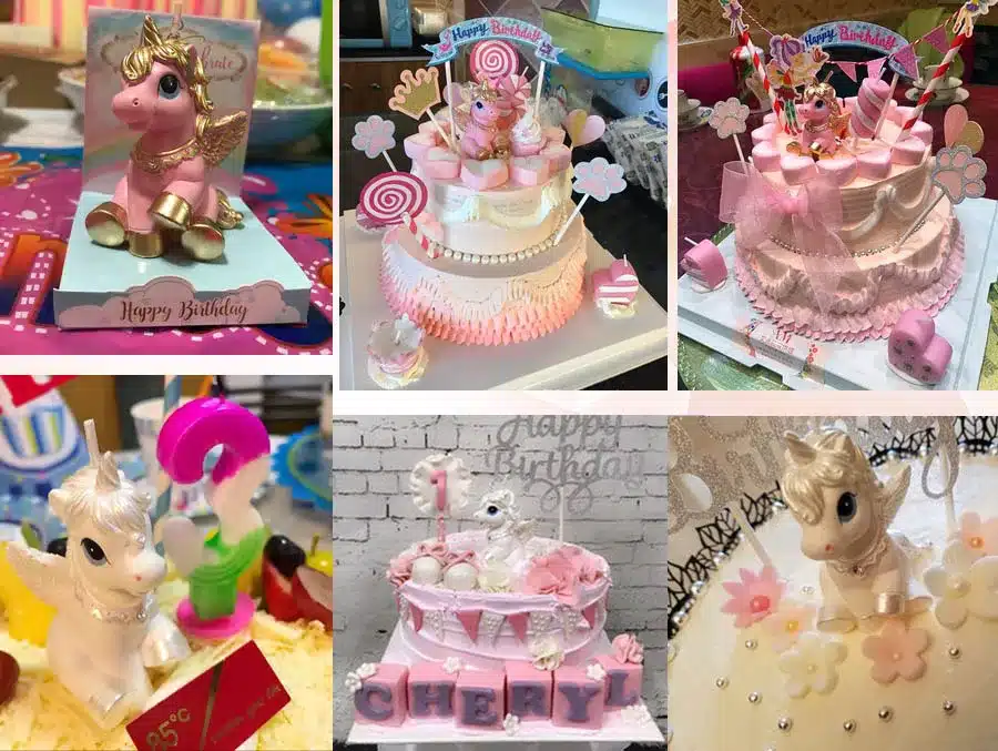 Amazing Mini Unicorn Model Art Cake Candle for Wedding Party Children Baby Birthday Candles Decor Pink Pony Candles Party Gifts 25